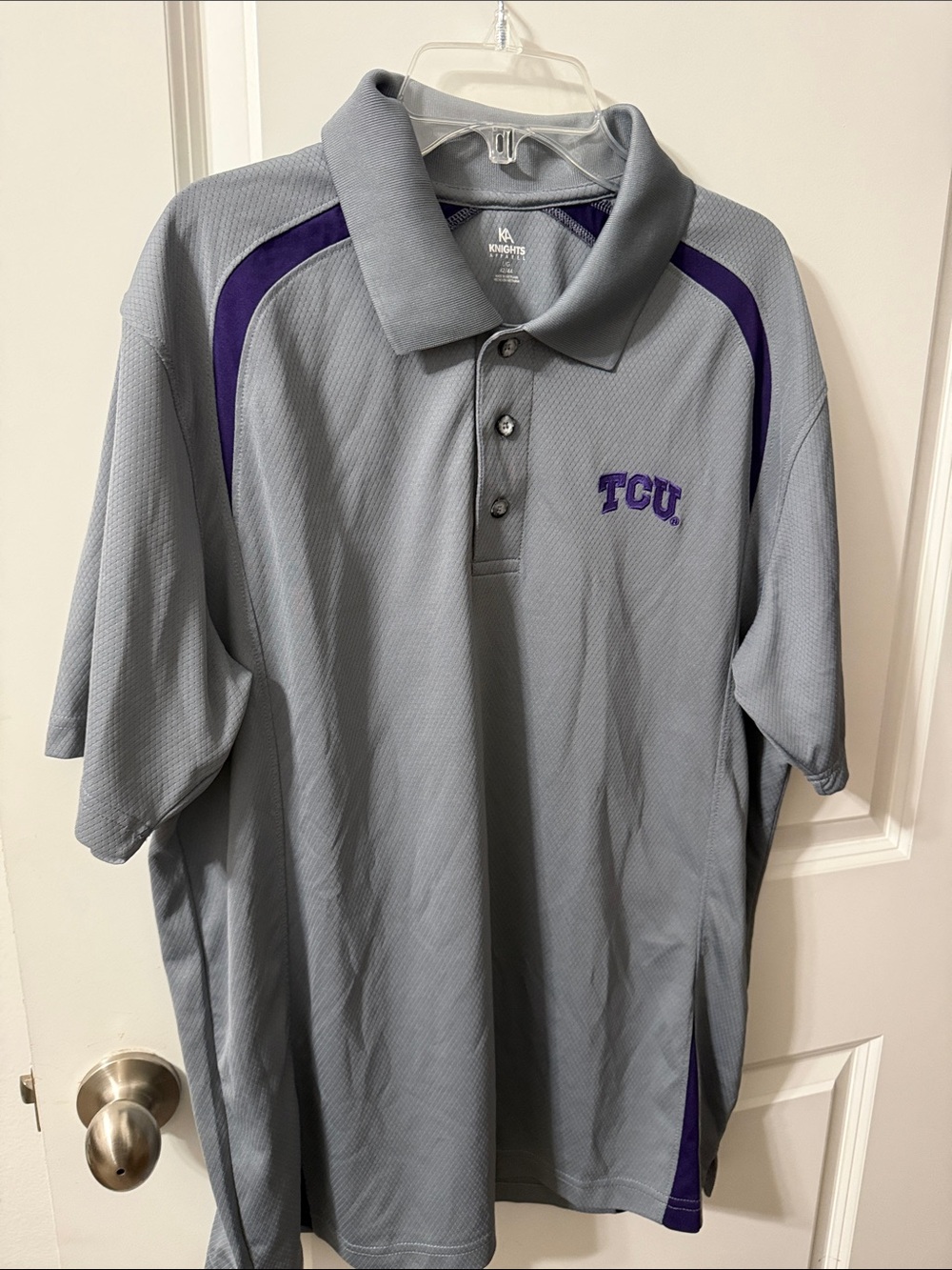 TCU Knights Apparel Gray and Purple TCU Polo Shirt